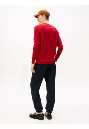 Saco Rojo Con Cuello En V Y Logo Bordado Tommy Hilfiger