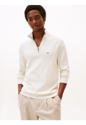 Saco Blanco Con Cuello Perkins Y Cremallera Tommy Hilfiger