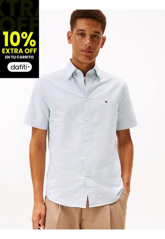 Camisa Beige Heritage Oxford Con Diseño De Rayas Tommy Hilfiger Tommy Hilfiger