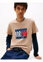 Camiseta Beige Slim Con Logo Gráfico Tommy Jeans de Tommy Hilfiger