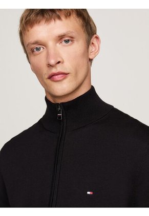 Saco Negro De Cuello Perkins Con Cremallera Tommy Hilfiger