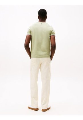 Camiseta Verde De Punto Con Corte Slim Tommy Hilfiger