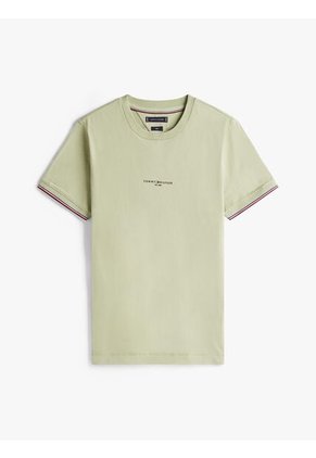 Camiseta Verde De Punto Con Corte Slim Tommy Hilfiger