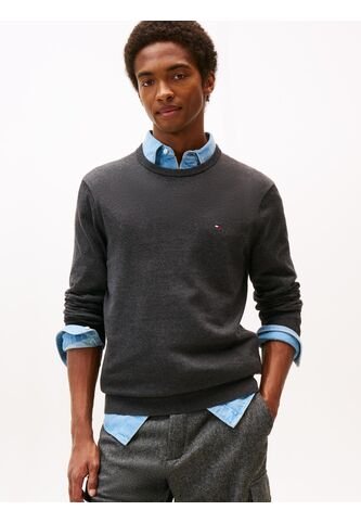 Saco Gris De Cuello Redondo Con Logo Bordado Tommy Hilfiger Tommy Hilfiger