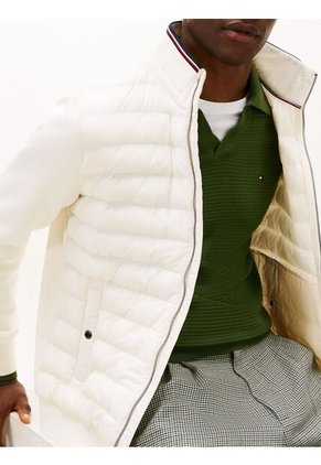 Chaqueta Blanca De Punto Acolchada Con Cremallera Tommy Hilfiger