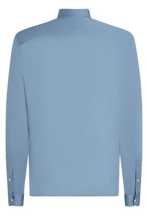 Camisa Azul Solid Con Logo Tommy Hilfiger