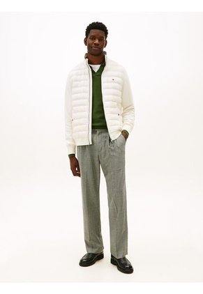 Chaqueta Blanca De Punto Acolchada Con Cremallera Tommy Hilfiger