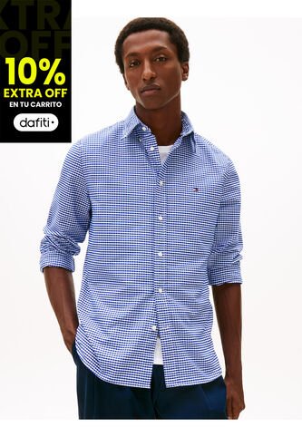 Camisa Azul Heritage Oxford De Cuadros Gingham Tommy Hilfiger Tommy Hilfiger