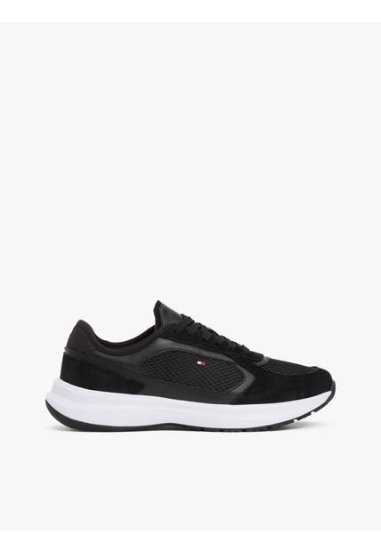 Tenis Negro Texturizadas Estilo Running Tommy Hilfiger
