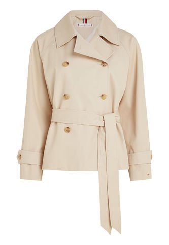 Chaquetón De Botonadura Doble Con Cinturón Mujer Beige Tommy Hilfiger Tommy Hilfiger