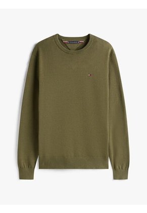 Saco Verde De Cuello Redondo Con Logo Bordado Tommy Hilfiger