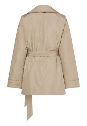 Gabán Beige Con Cinturón Para Mujer Tommy Hilfiger
