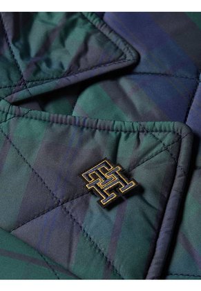 Chaquetón Acolchado En Tartán Black Watch Mujer  Tommy Hilfiger