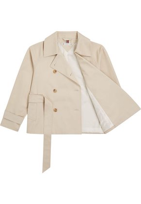 Chaquetón De Botonadura Doble Con Cinturón Mujer Beige Tommy Hilfiger