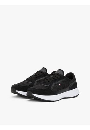 Tenis Negro Texturizadas Estilo Running Tommy Hilfiger