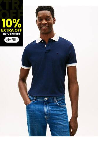 Polo Azul De Corte Regular Con Logo Tommy Hilfiger Tommy Hilfiger