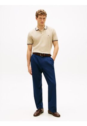 Polo Beige De Piqué Con Corte Regular Tommy Hilfiger