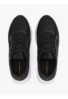 Tenis Negro Texturizadas Estilo Running Tommy Hilfiger