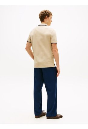 Polo Beige De Piqué Con Corte Regular Tommy Hilfiger