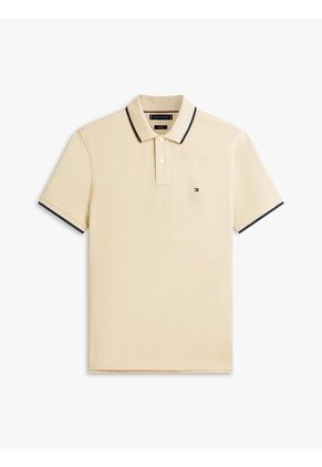 Polo Beige De Piqué Con Corte Regular Tommy Hilfiger