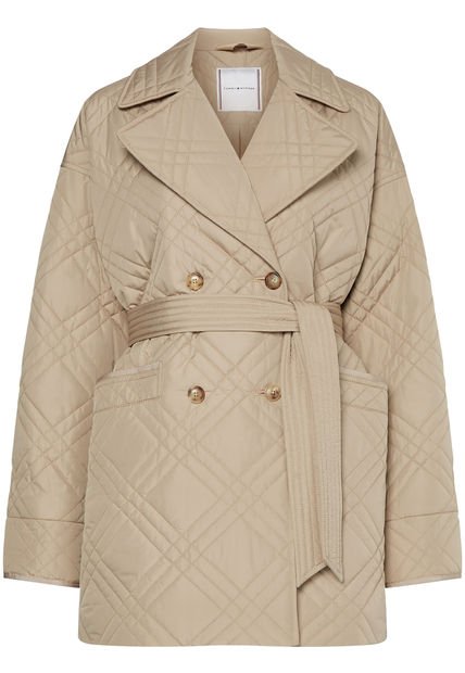 Gabán Beige Acolchado De Corte Amplio Para Mujer Tommy Hilfiger