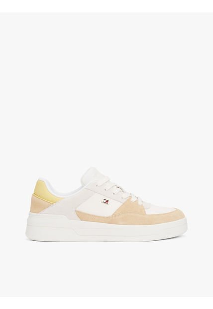 Tenis Blanco De Baloncesto Con Texturas Mixtas Tommy Hilfiger