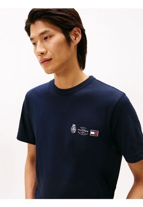 Camiseta Azul Con Logo En Forma De Escudo Tommy Hilfiger