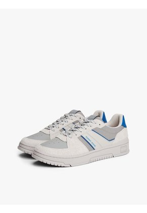 Tenis Gris De Ante Con Mezcla De Texturas Tommy Hilfiger