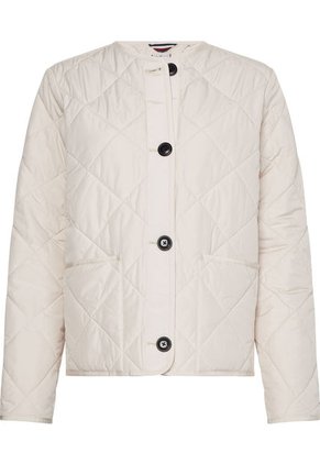 Chaqueta Acolchada Corta Sin Cuello Mujer Blanco Tommy Hilfiger
