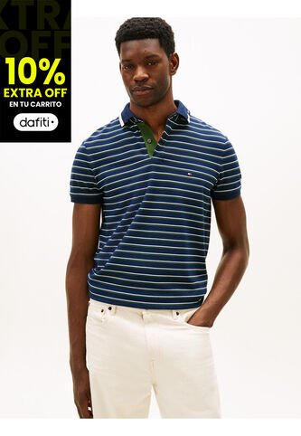 Polo Azul Oscuro De Corte Regular Con Logo Gráfico Tommy Hilfiger Tommy Hilfiger