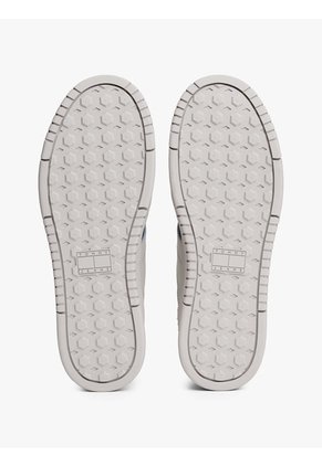 Tenis Gris De Ante Con Mezcla De Texturas Tommy Hilfiger
