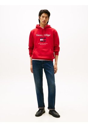 Buzo Rojo Con Capota Con Logo Gráfico Tommy Hilfiger