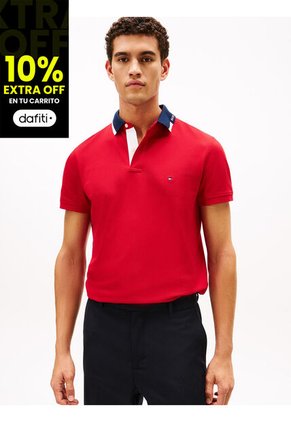 Polo Rojo De Corte Regular Con Logo Gráfico Tommy Hilfiger