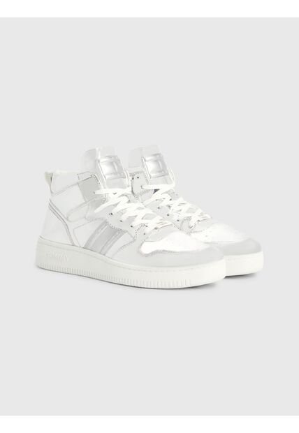 Tenis Gris Metalizadas De Corte Alto Tommy Hilfiger