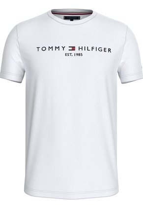 Camiseta Blanca Con Logo Bordado En El Pecho Tommy Hilfiger