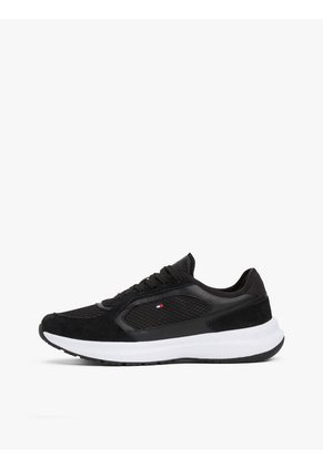 Tenis Negro Texturizadas Estilo Running Tommy Hilfiger
