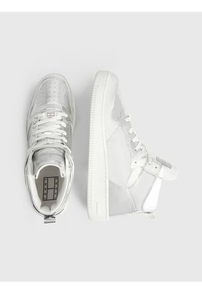 Tenis Gris Metalizadas De Corte Alto Tommy Hilfiger