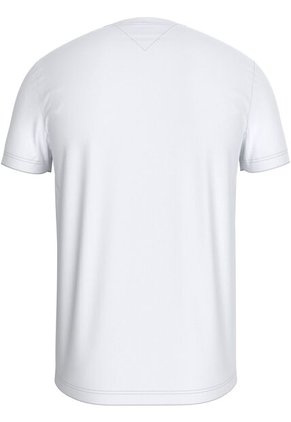 Camiseta Blanca Con Logo Bordado En El Pecho Tommy Hilfiger