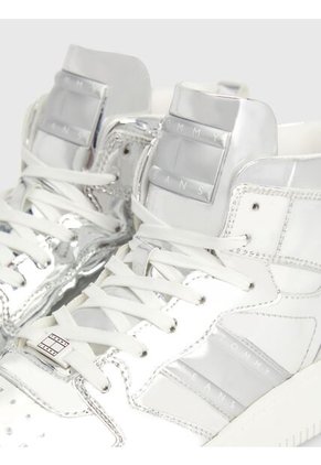 Tenis Gris Metalizadas De Corte Alto Tommy Hilfiger