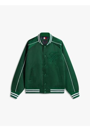 Chaqueta Verde Varsity De Nailon Tommy Hilfiger