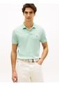 Polo Verde De Punto Interlock De Corte Regular Tommy Hilfiger de Tommy Hilfiger