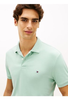 Polo Verde De Punto Interlock De Corte Regular Tommy Hilfiger
