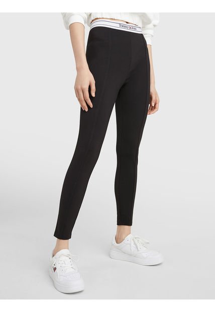 Leggings Con Logo En La Cintura Mujer Negro Tommy Jeans