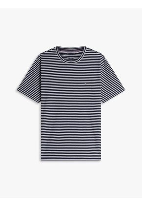 Camiseta Azul Oscuro Regular Fit A Rayas Tommy Hilfiger