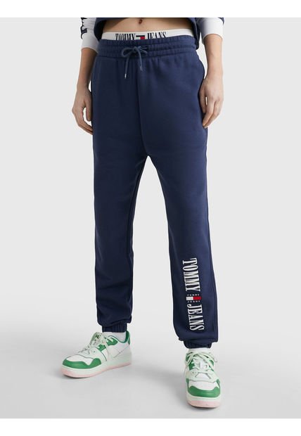 Joggers De Corte Amplio Con Parche Mujer Azul Tommy Jeans