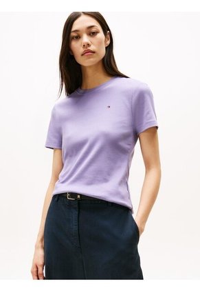Camiseta Morado Slim De Cuello Redondo Tommy Hilfiger
