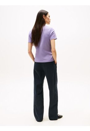 Camiseta Morado Slim De Cuello Redondo Tommy Hilfiger