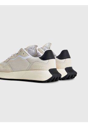 Tenis De Running Color Block Dentadas Hombre Beige Tommy Hilfiger