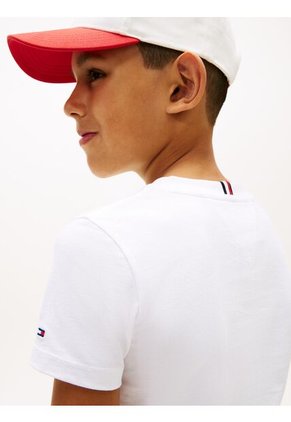 Camiseta Blanca Con Logo Estampado En El Pecho Tommy Hilfiger