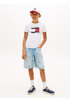 Camiseta Blanca Con Logo Estampado En El Pecho Tommy Hilfiger